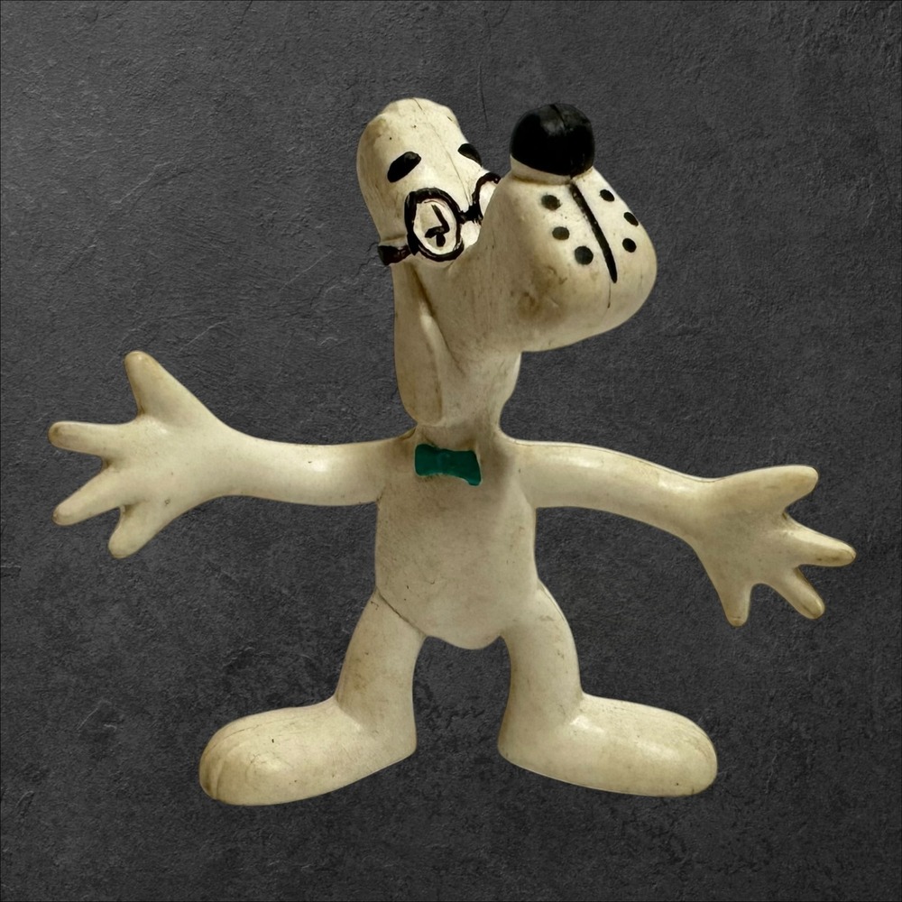 Wham-O Mr Peabody Posable Toy 3.5in White 1972 Jay Ward Vintage 70s